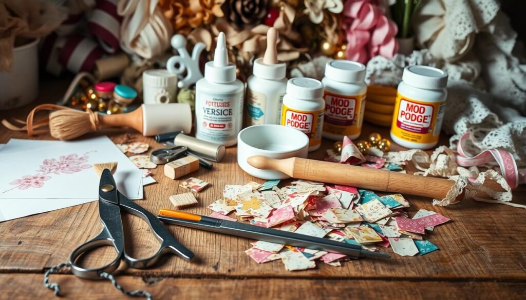 decoupage tools and materials